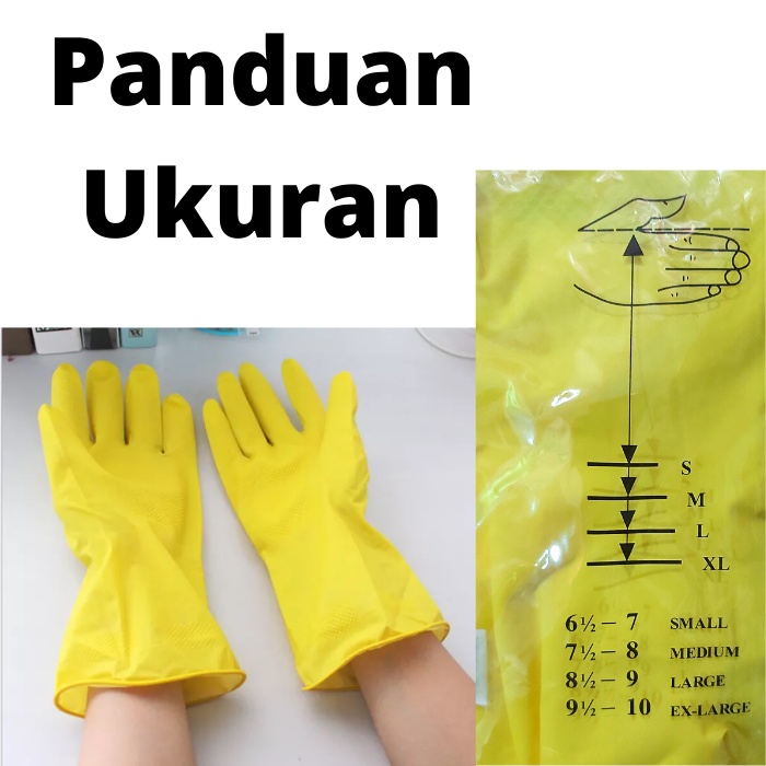 Sarung Tangan Karet Glove Latex Rubber Sarung Tangan Cuci Piring Berkebun Sarung Tangan Ibu Rumah Tangga