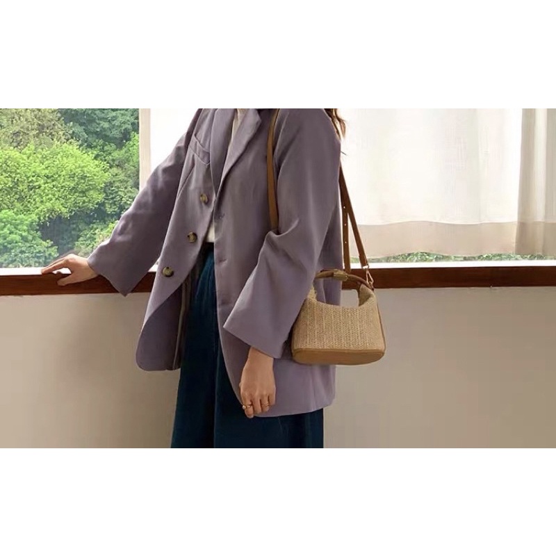 Tas Selempang Wanita Tas Jinjing Cewek Straw Bag JS 8020