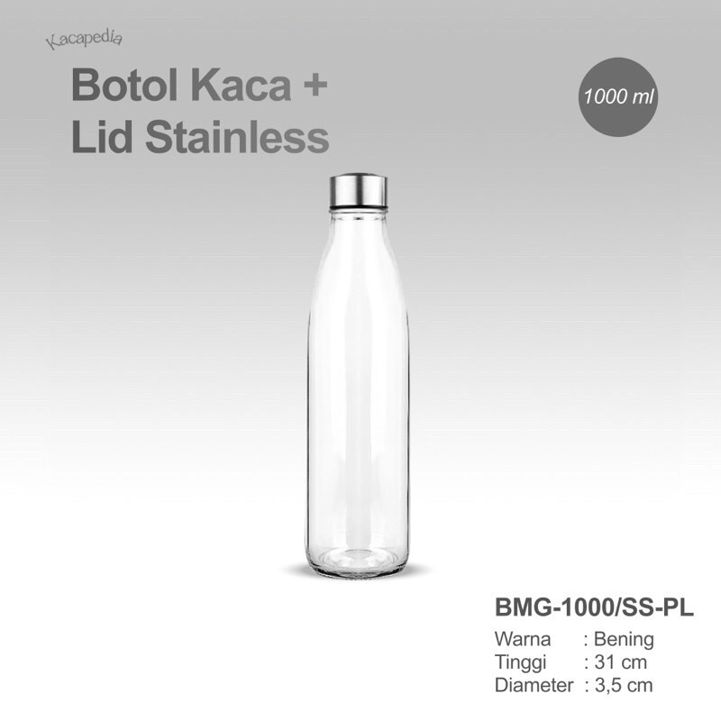 Botol Kaca 1 Liter - Botol Minum - Botol Kopi Teh