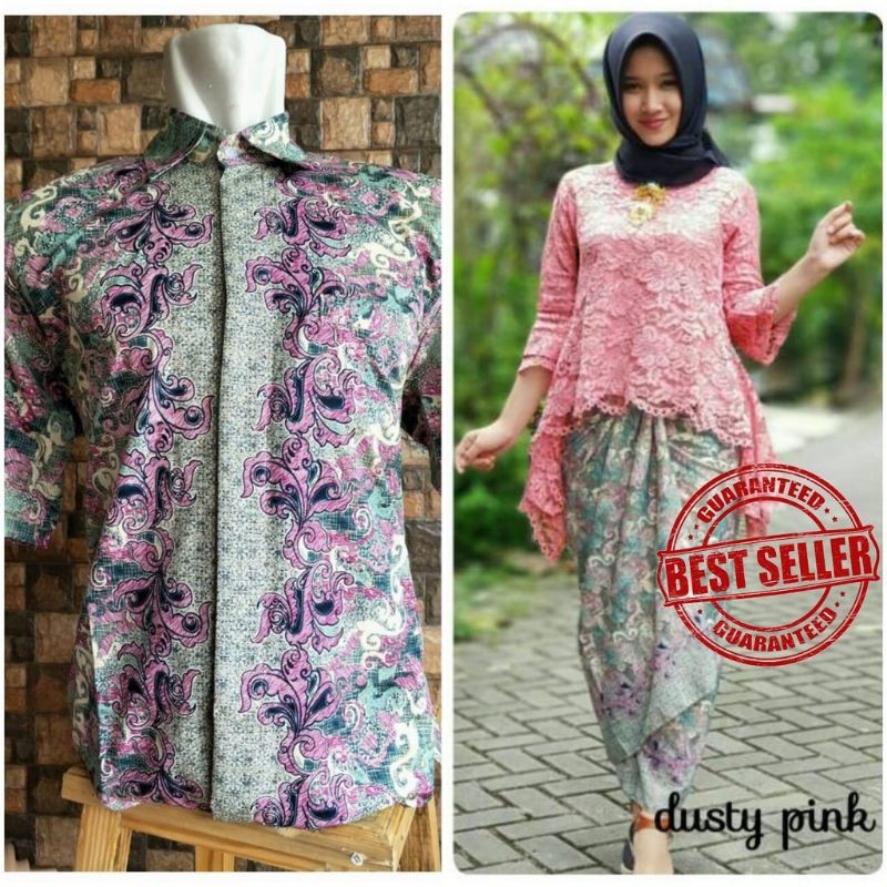 Kebaya couple tika Rinjani/Kebaya Couple/Kebaya KNF-Dustypink set couple