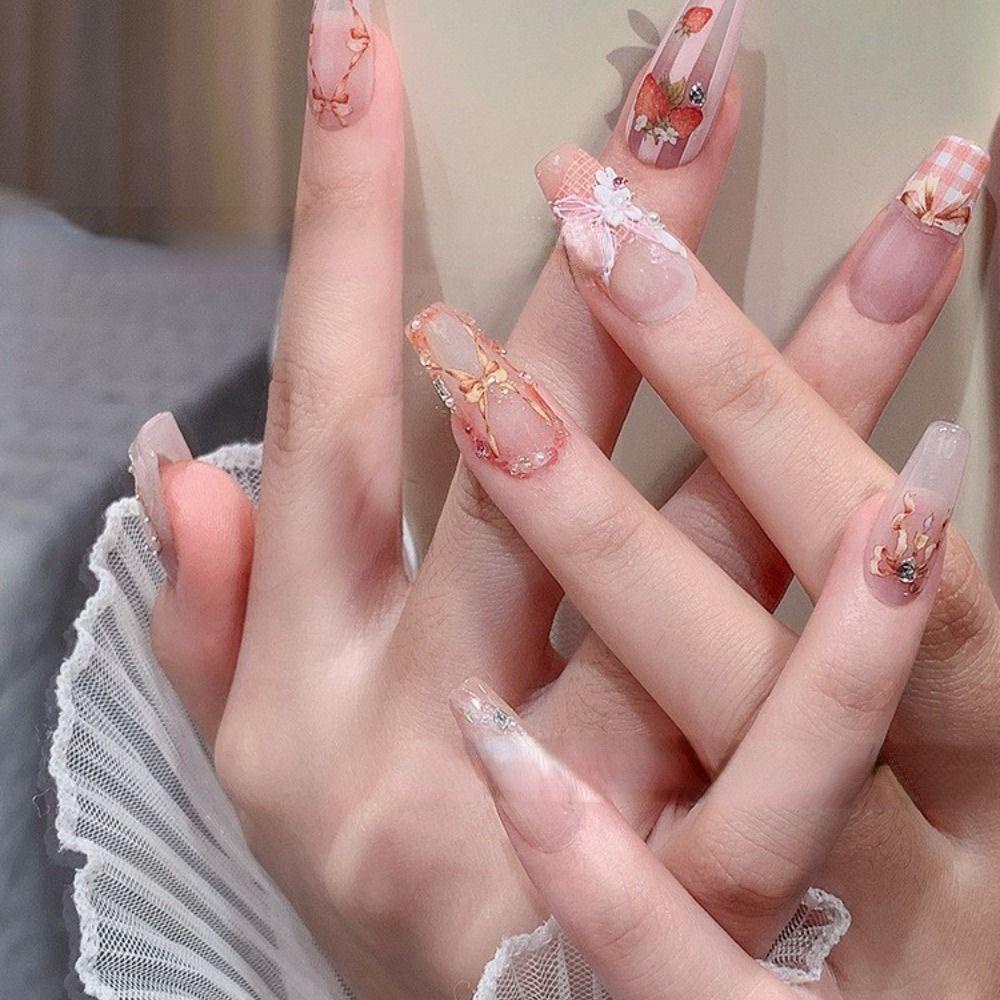 Mxbeauty Stiker Kuku Motif Kotak-Kotak 5D Gaya Retro Jepang Untuk Dekorasi Nail Art