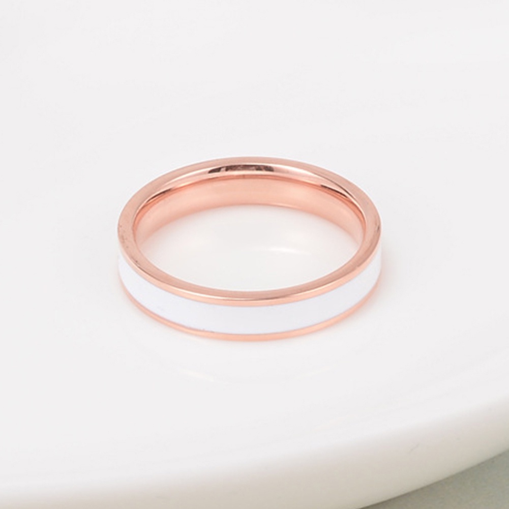 Hu Hu Hu Hu Hu Alat Bantu Pasang Kacamata♡ Cincin Wanita Bahan Titanium Steel Enamel Untuk Pesta Pernikahan