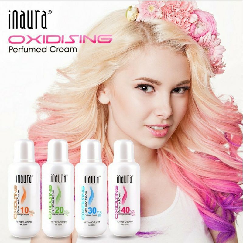 INAURA Oxidising Peroxide Developer Oxidant Cream 200ml - Campuran Bleaching &amp; Cat Rambut