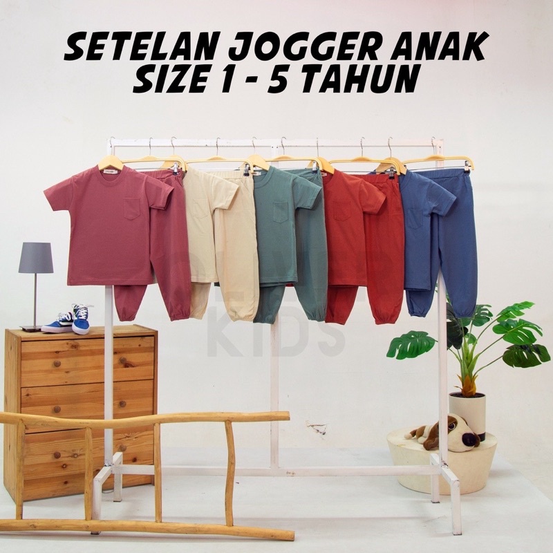 Setelan Anak Jogger Play Set/Set Pocket Jogger (Kaos Anak+Celana Panjang) (Baju Anak+Celana Panjang)