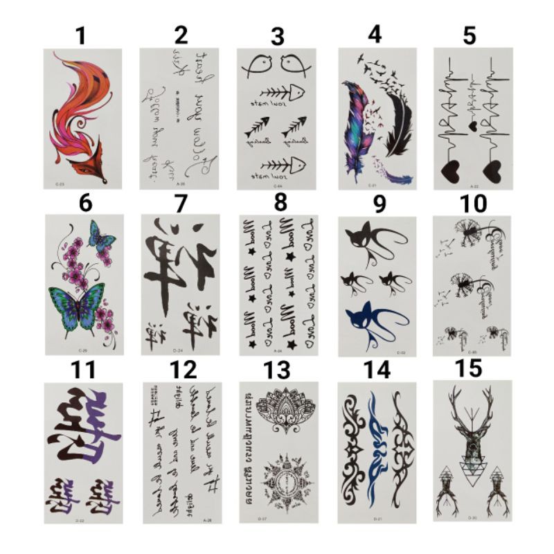 

TATTOO STICKER WATERPROOF / UKURAN 10 CM x 6 CM / HARGA SATUAN