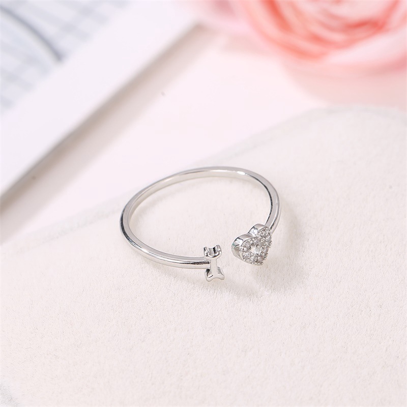 Cincin couple Adjustable Versi Korea dari cincin surat cinta individu Buka cincin pasangan