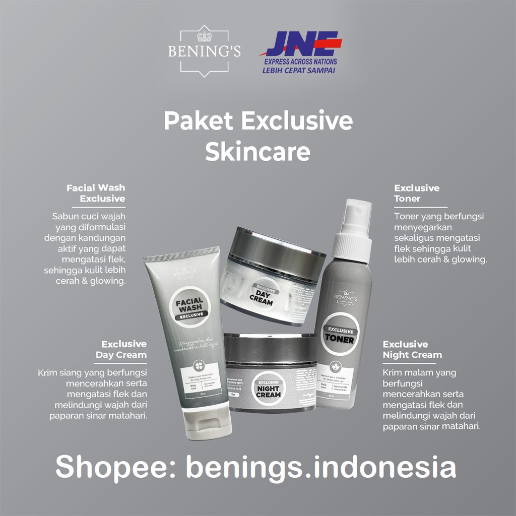 BENINGS SKINCARE BY DR.OKY PRATAMA PAKET EXCLUSIVE (BENINGS CLINIC) PAKETAN FLEK, DAN GLOWING