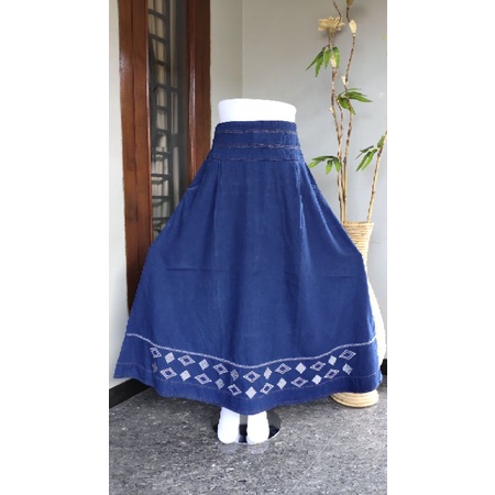 Rok Jeans Wanita / Rok Panjang Wanita / Rok Bordir / Rok Jeans Murah / Rok Cantik