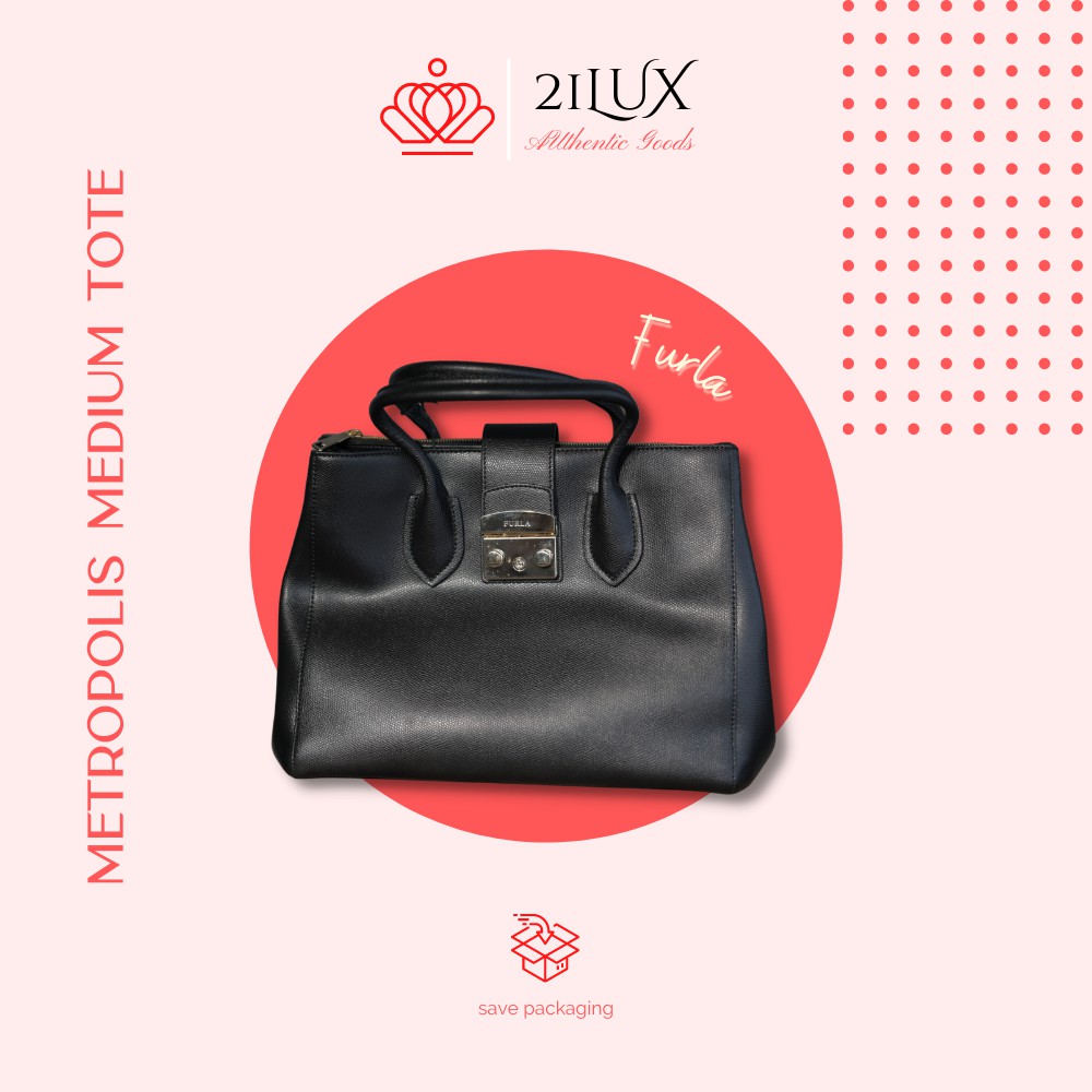 FURLA - Metropolis Medium Tote Black Bag