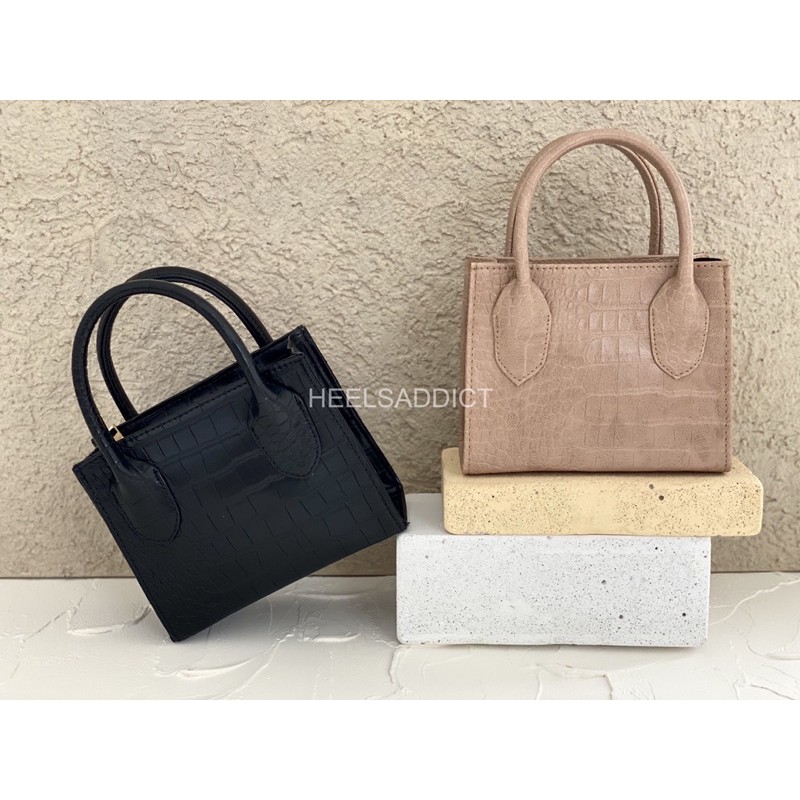 Heelsaddict - Naomi - Vintage Slingbag Croco Tas Wanita-3