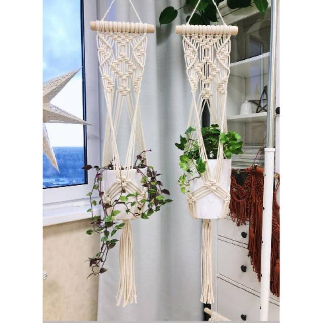 READY STOK) macrame pot gantung / Macrame plant hanger (POT 045)