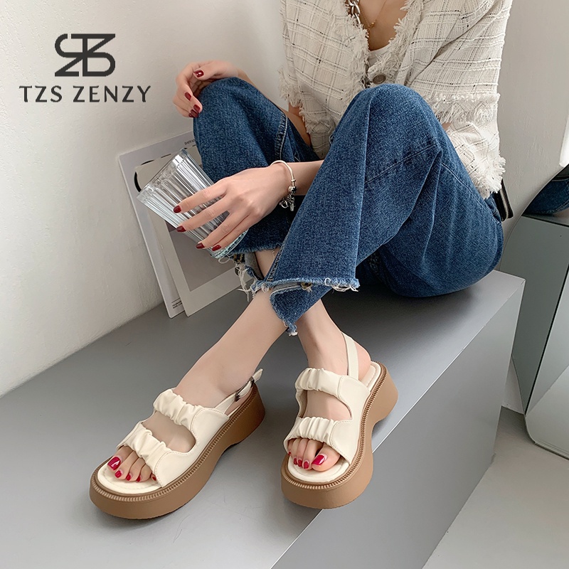 Zenzy Mikoo Sandal - Sandal Modis - Sandal Wedges Wanita - Sandal Platform Wanita