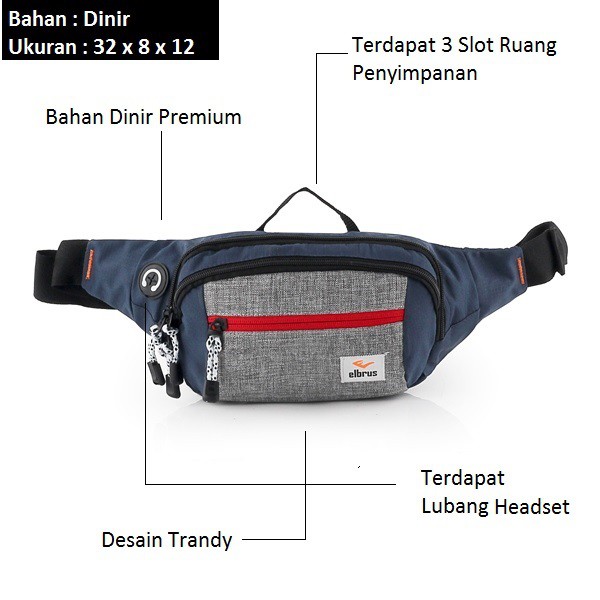 Tas Selempang Waistbag Cowok Hitam Navy Tas Wasbag Waitbag Wastbag Wistbag Wesbag Weistbag Pria