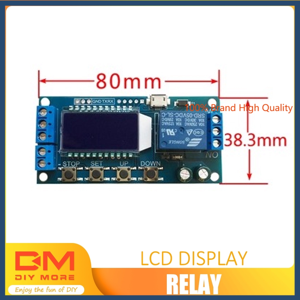 〖Factory Supplier/COD〗Timming Circuit Switch LCD dengan micro USB 5.0V Warna Hitam