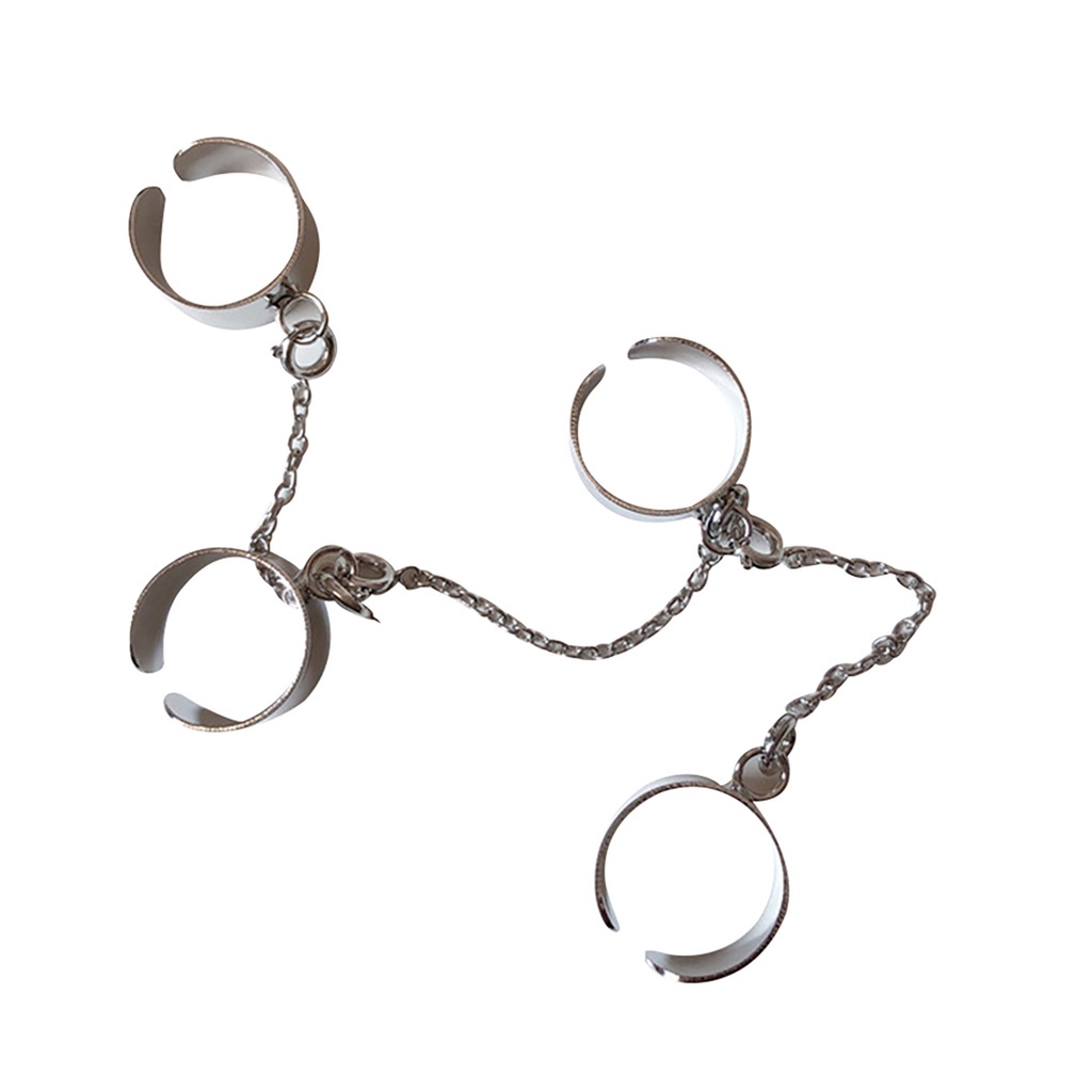 Huluboy Cincin Rantai Multilayer Adjustable Anti Karat Gaya Punk Hip Hop Untuk Pertunangan