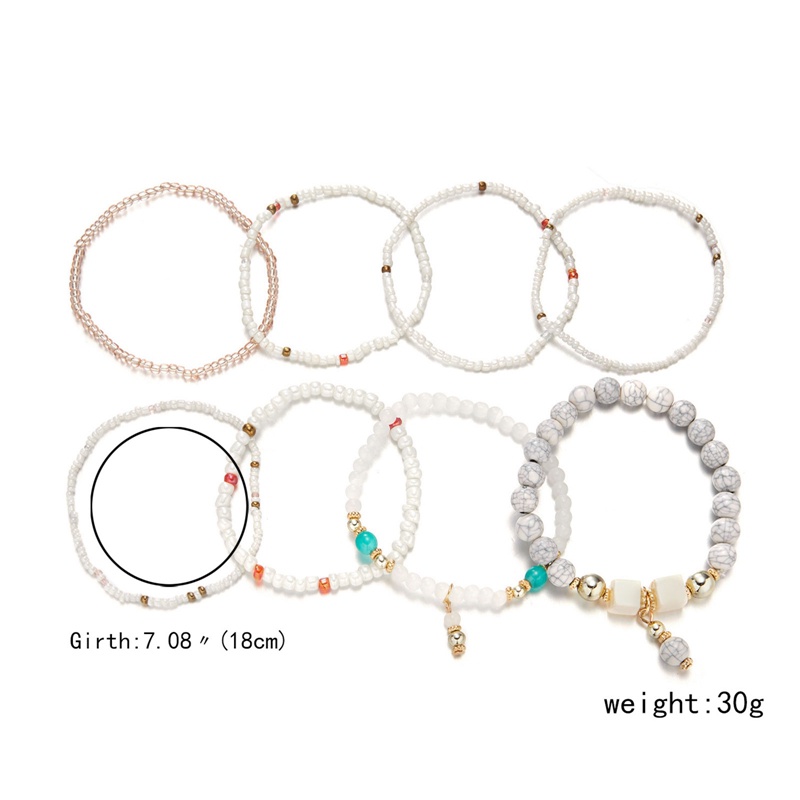 8pcs / Set Gelang Manik-Manik Warna Kontras Untuk Wanita