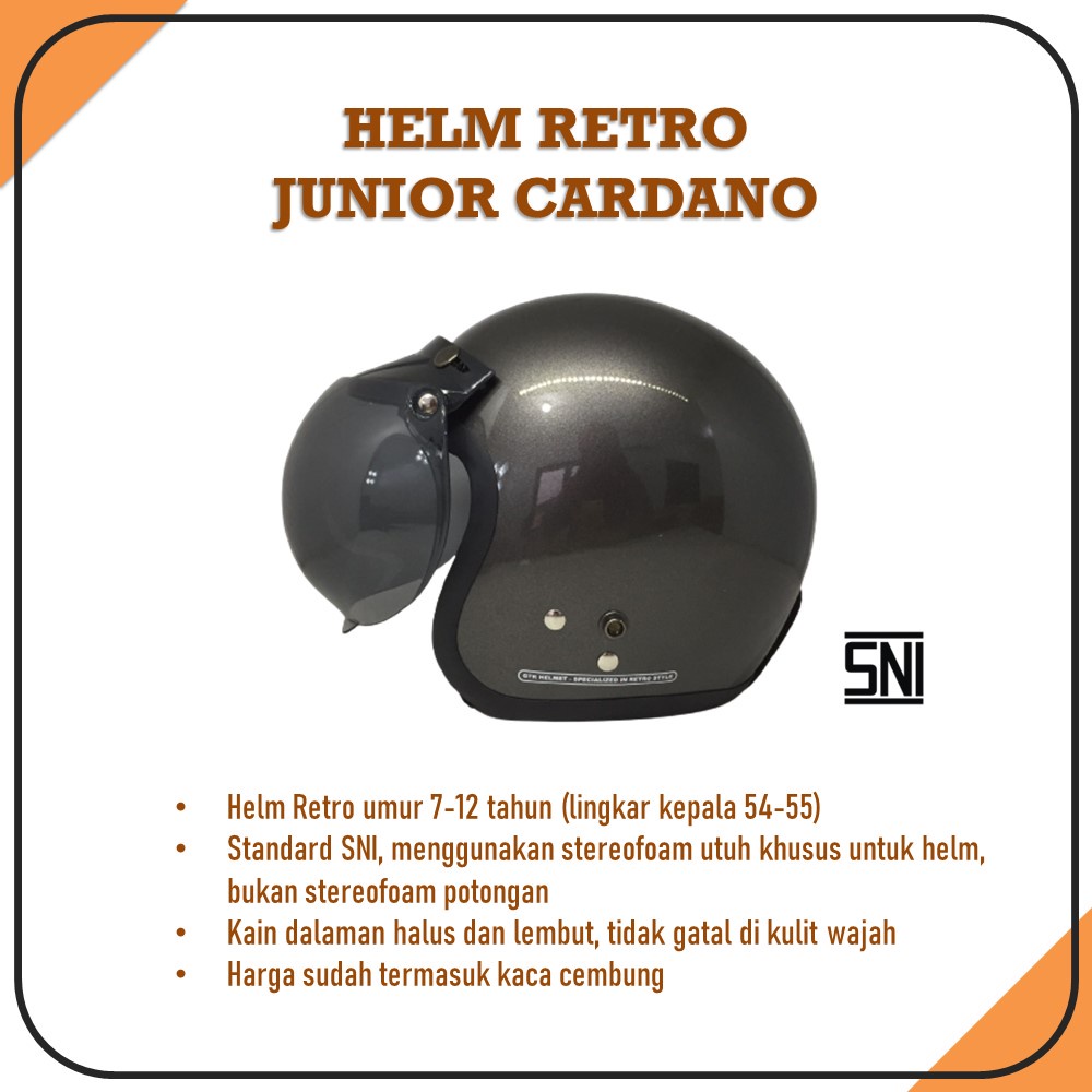 Helm Retro Bogo JUNIOR Carkids Dengan Pet dan Kaca Murah