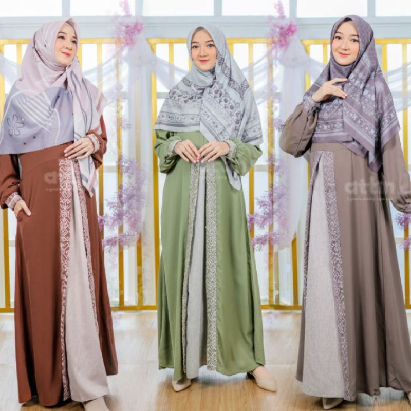 AMIRA DRESS BY ATTIN GAMIS MOTIF LEBARAN 2022