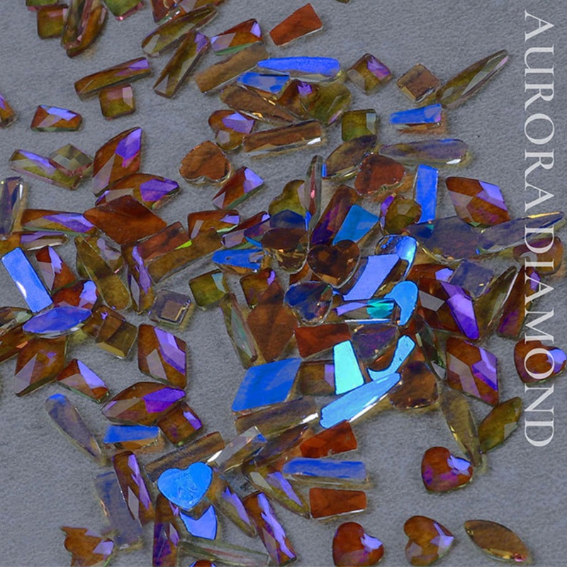 SIY  Mixed Shape 100pcs 3D Nail Art Rhinestones Flatback Glass Nail Stones Decor