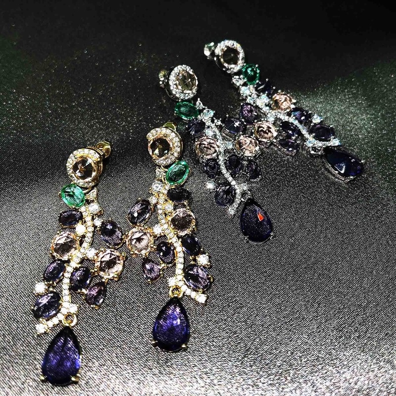 Fashion Luxury Purple Earrings Graceful Long Earrings