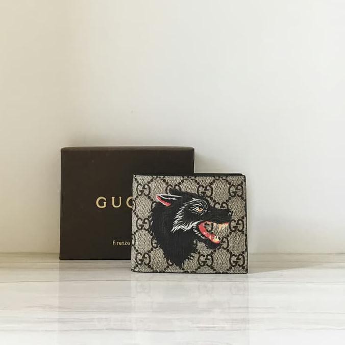 GUCCI WOLF PRINT GG SUPREME WALLET MIRROR QLTY MADE IN HONGKONG