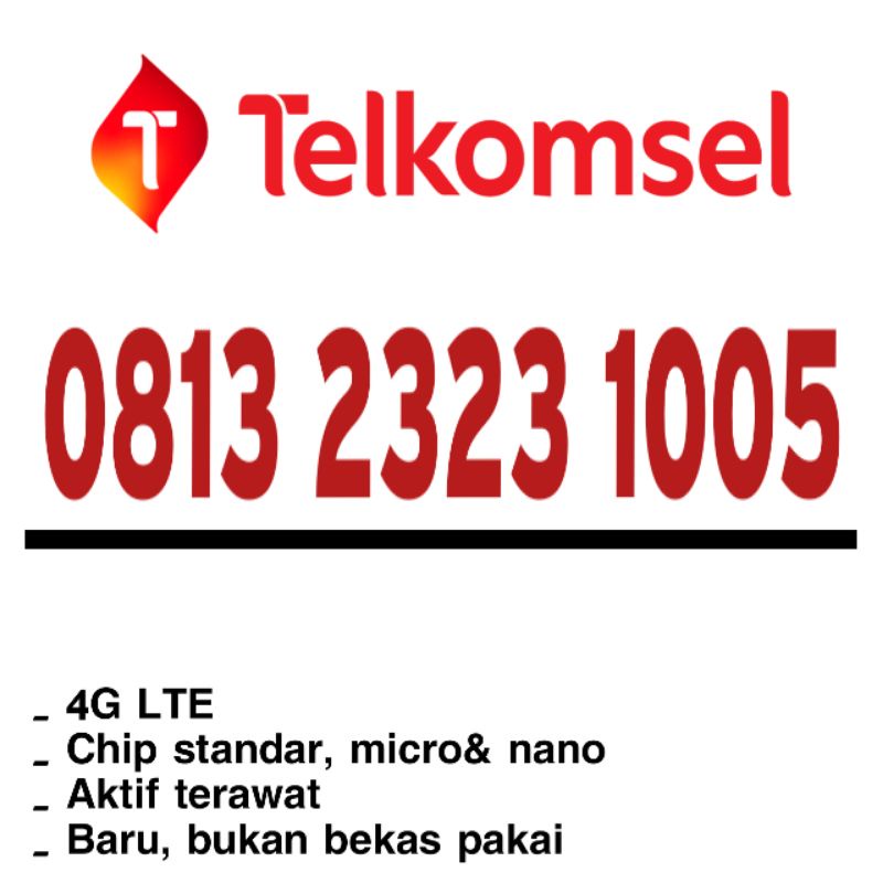 Nomor Cantik Simpati Kartu Perdana Telkomsel 2323 1005