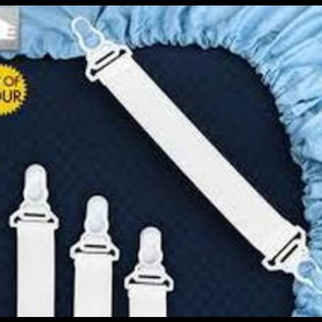 Penjepit  ujung sprei /pengkait sprei /penjepit sprei/karet jepitan ujung sprei ( 4 pcs )