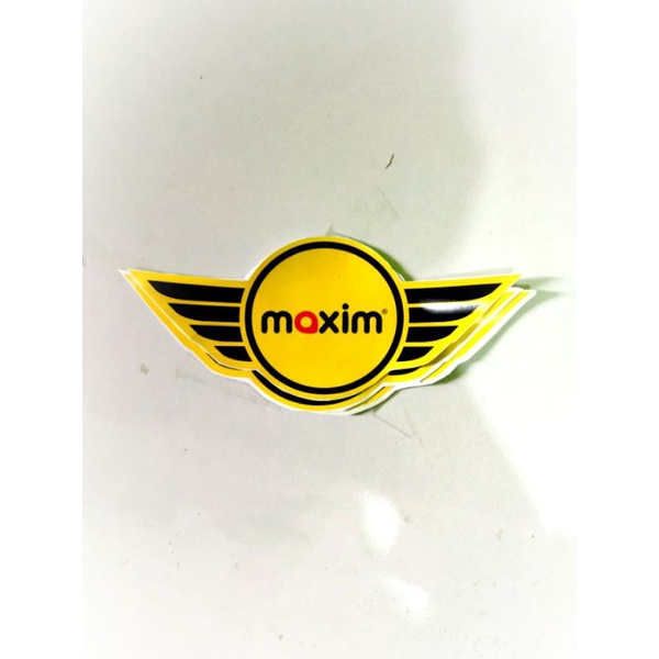 STIKER NEW MAXIM SAYAP BESAR HELM | MOTOR | MOBIL OJEK ONLINE / TEMPAT / STICKER
