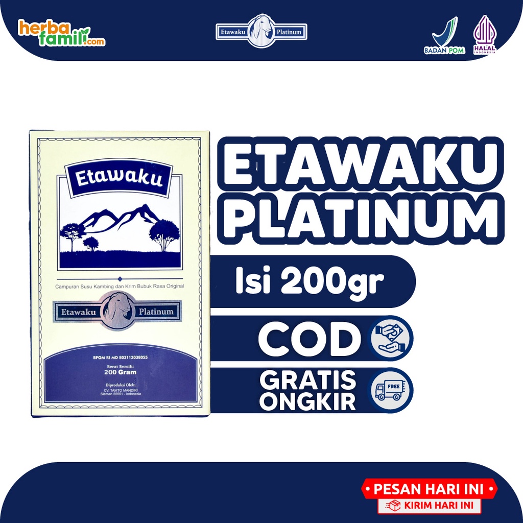 

Etawaku Platinum Original Susu Kambing Etawa Bubuk Atasi Nyeri Tulang Sendi Asma Batuk Sesak Nafas