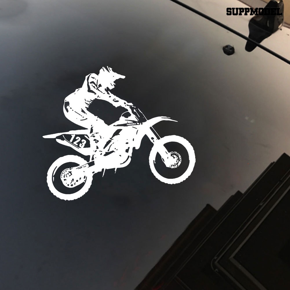 Stiker Reflektif Tema Stunt Motocross Untuk Mobil / Truk