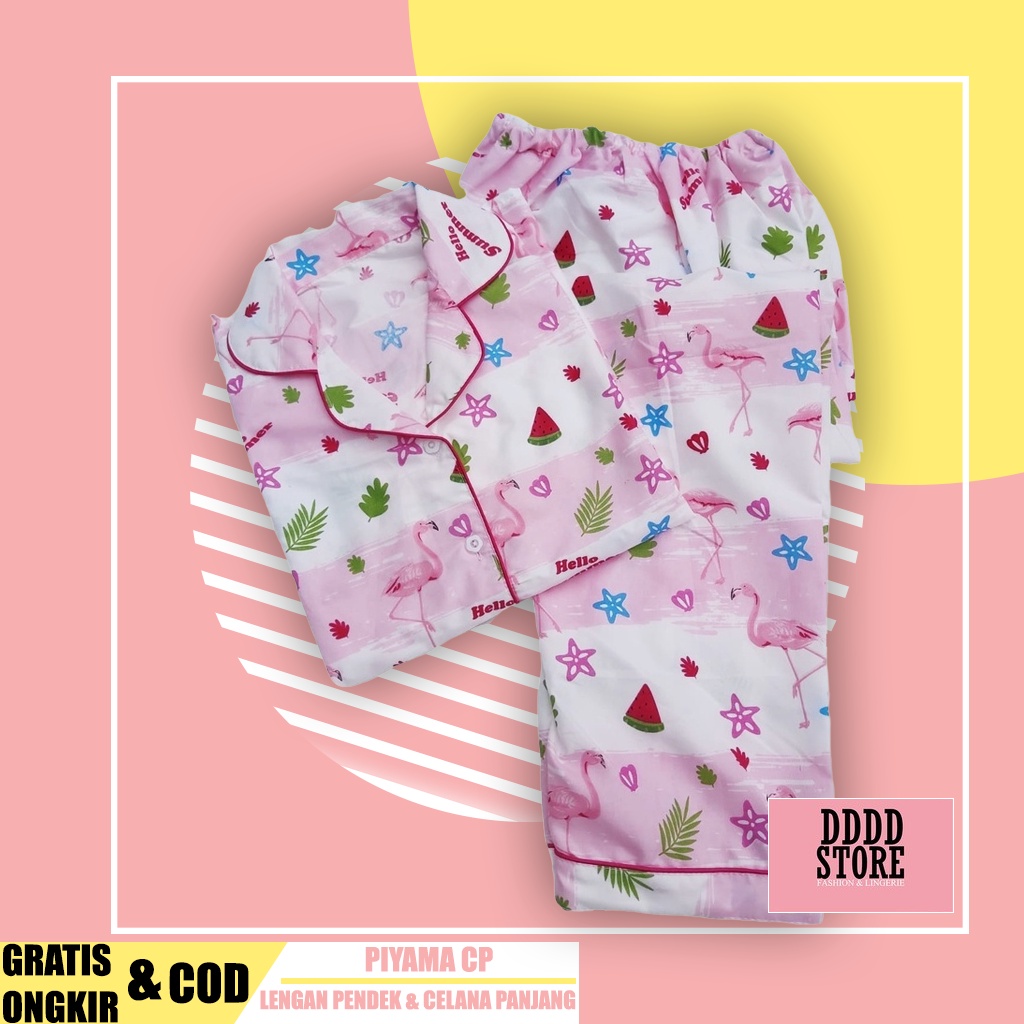 PIYAMA WANITA LENGAN PANJANG / BAJU TIDUR WANITA KATUN MOTIF TERBARU CP/PP