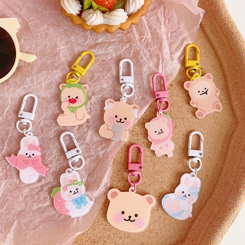 Gantungan Kunci Key Chain Character/Gantungan Kunci Beruang / Bear Cute Keychain / Gantungan Kunci Akrilik Lucu Aesthetic Korea / Key Chain Acrylic