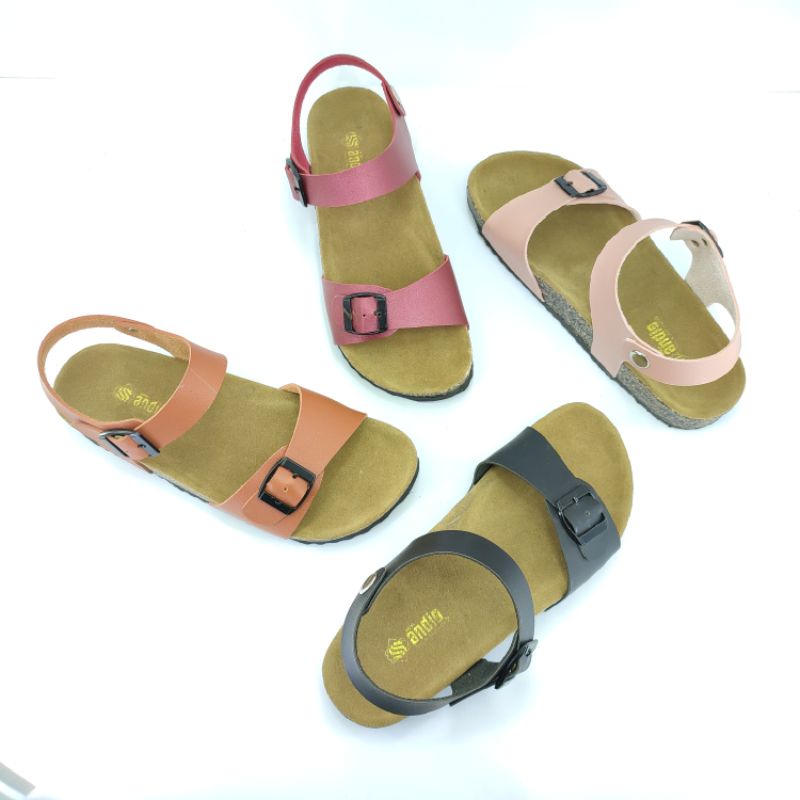 Sandal Birken Wanita Sendal Selop Motif Andis AF18