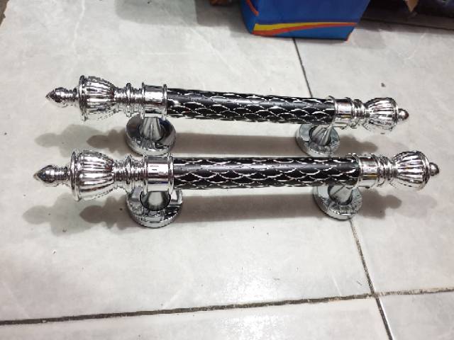 Paket handle pintu stainless 35cm silver hitam 2set + body pelor PROMO TERMURAH