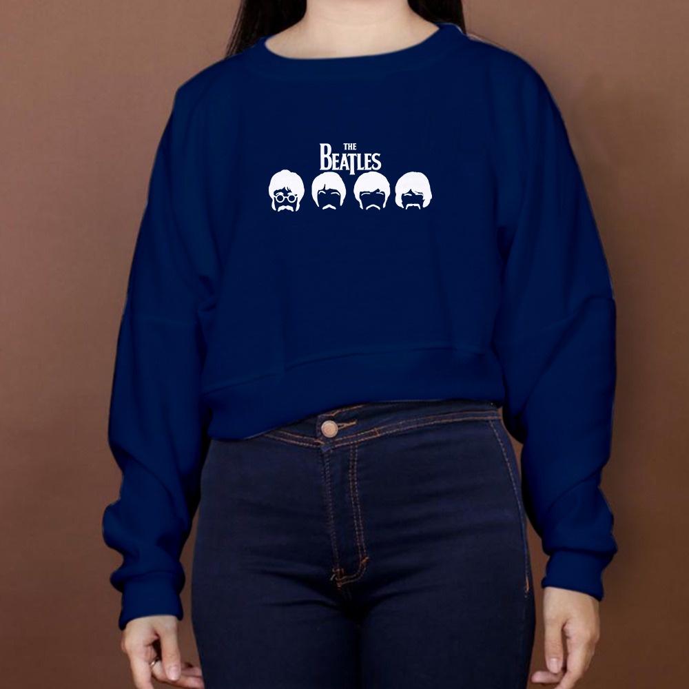 SWEATER WANITA CROP OVERSIZE THE BEATLES SWEATER - ATASAN KEKINIAN TERLARIS