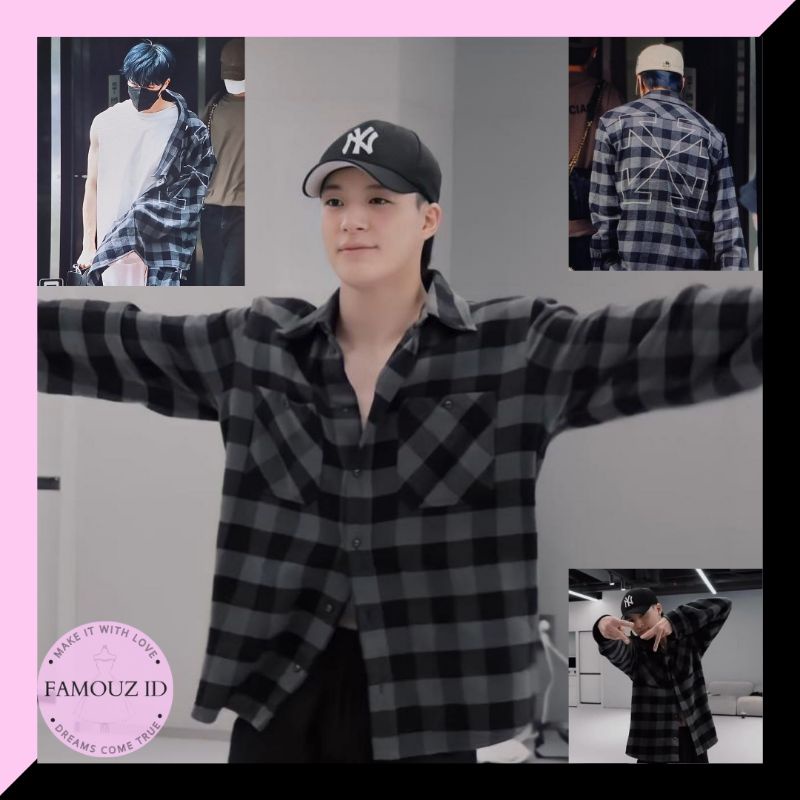 KEMEJA LEE JENO NCT FLANEL KOTAK KOTAK