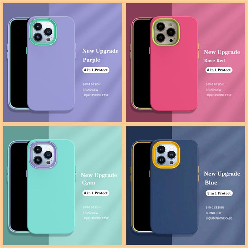 Case Pelindung Kamera 360 Full Body Bahan Silikon Shockproof Untuk iPhone 13 Pro Max 12 Pro 11 X XR XS 8 7 Plus SE