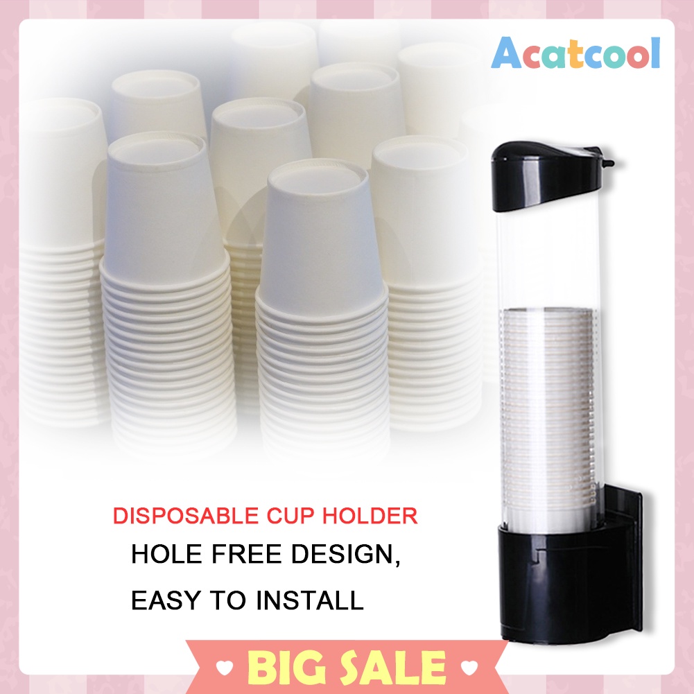 Plastic Cups Holder Disposable Cup Rack Dust-proof Paper Cups Dispenser