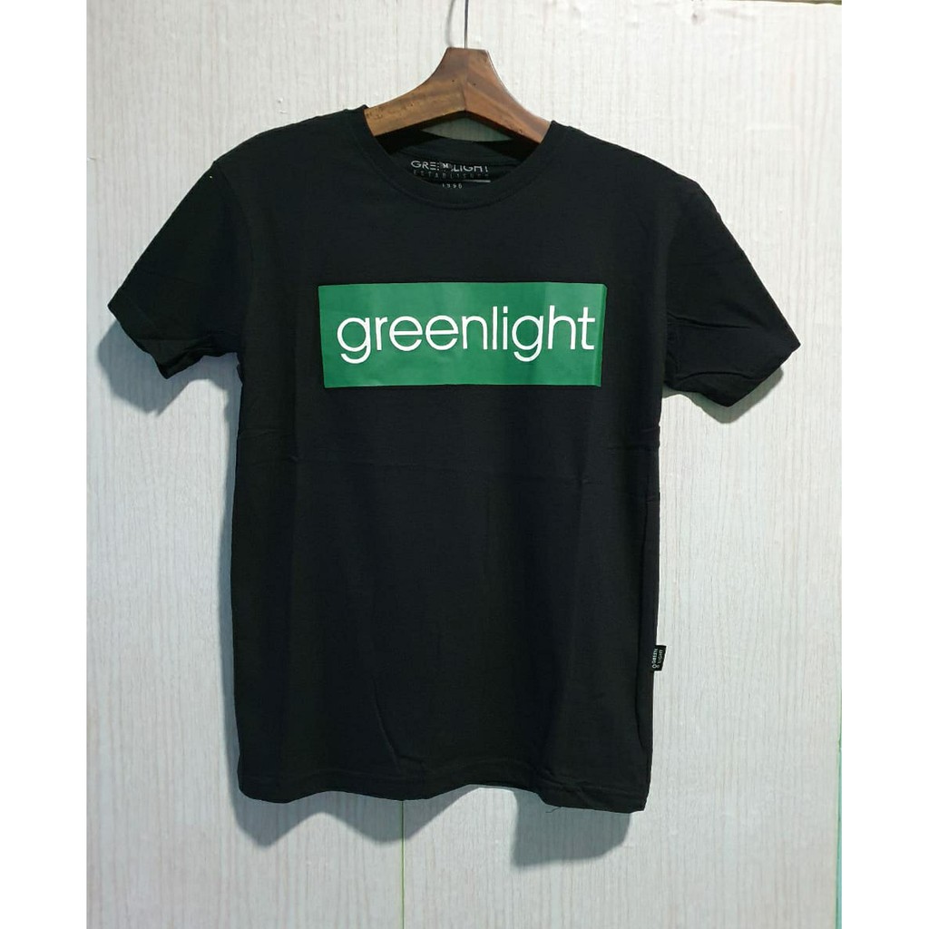 Tshirt Distro  Kaos  Distro  Greenlight HItam Tulisan Hijau 