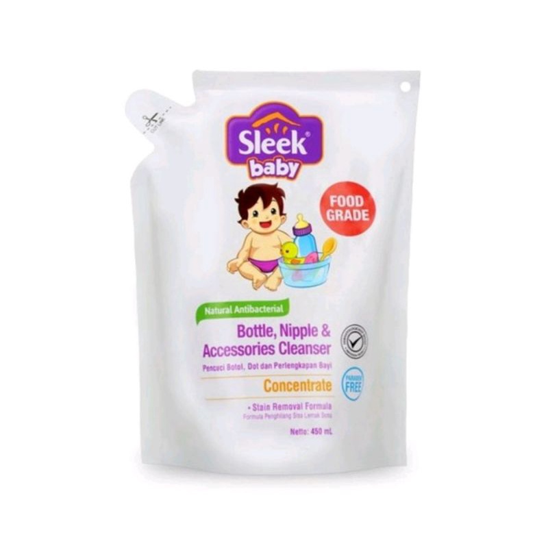 Sleek baby Bottle Nipple &amp; Baby Accessories Cleanser 450 ml /sleek pencuci botol