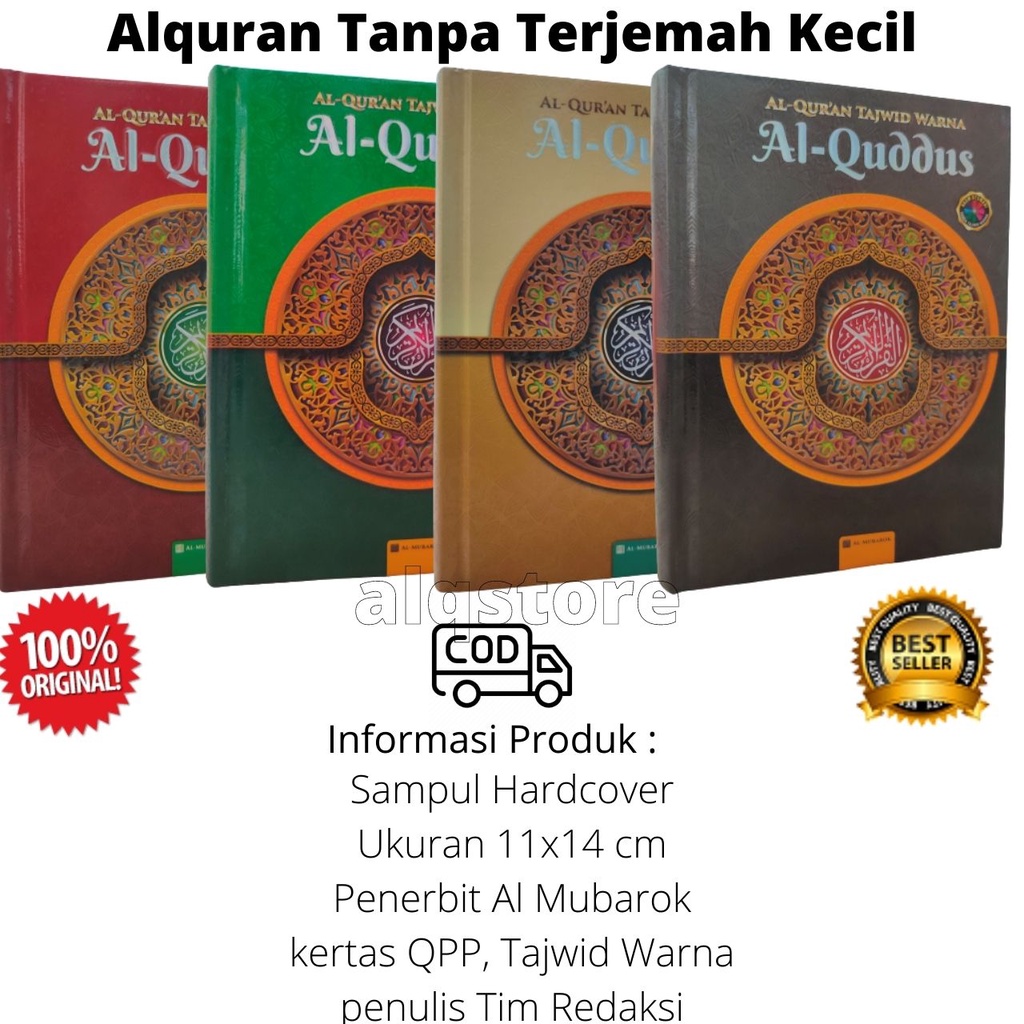 Al Quran Tajwid Warna Al Quddus Uk A6 Tanpa Terjemahan- Al Quran Kecil - Alquran Non Terjemah - Mush