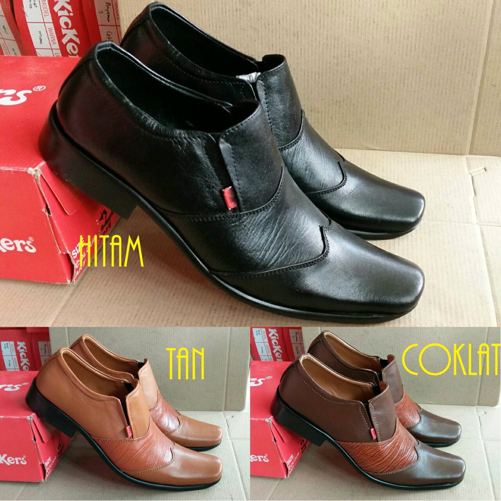 Big boss sepatu kantor kickers pantofel kulit asli Sepatu Formal