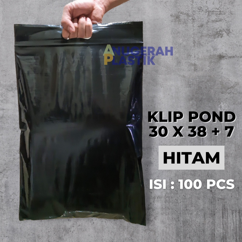 

Klip Pond 30x40+5 Cm Warna Hitam/ Klip Baju/ Packing Distro/ Plastik Klip Pegangan