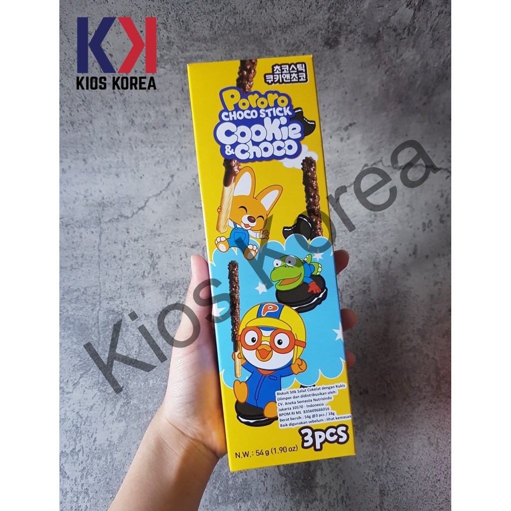 

Pororo Choco Stick Cookie & Choco 54gr - Per Box Isi 3 Pcs - Snack Pororo