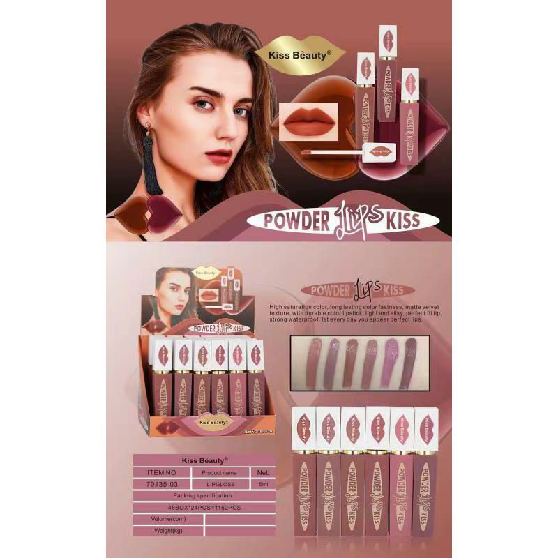 PROMO LIP GLOSS MATTE | LIP CREAM KISS BEAUTY JUICY | POWDER LIPS NO.70015-03 | 70135-03