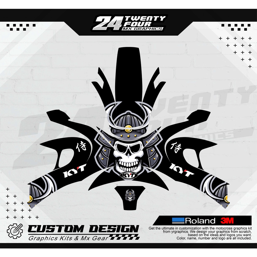 DECAL STICKER HELM KYT R10 TENGKORAK