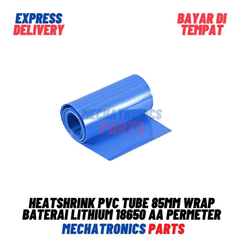 Heatshrink PVC Tube 85mm Wrap Baterai Lithium 18650 AA Permeter