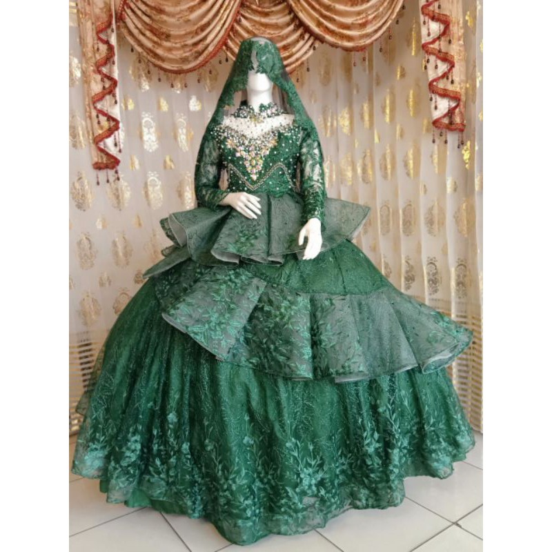 GAUN PENGANTIN BARBIE BEREKOR MODERN//GAUN PENGANTIN MEWAH//GAUN