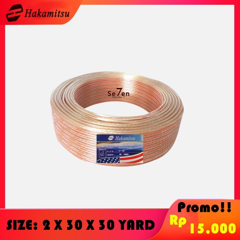 KABEL LISTRIK TRANSPARAN KABEL SERABUT PER ROL 2 X 30 2x30x30YARD