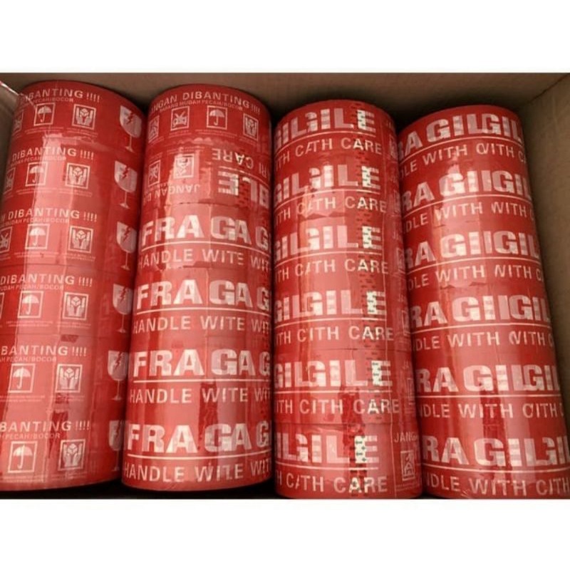 

Lakban fragile merah ( 48 mm x 90 y )